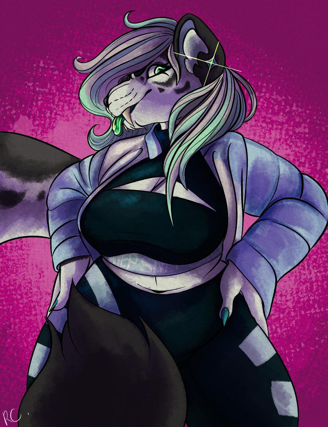 Snow Leopard half-body anthro