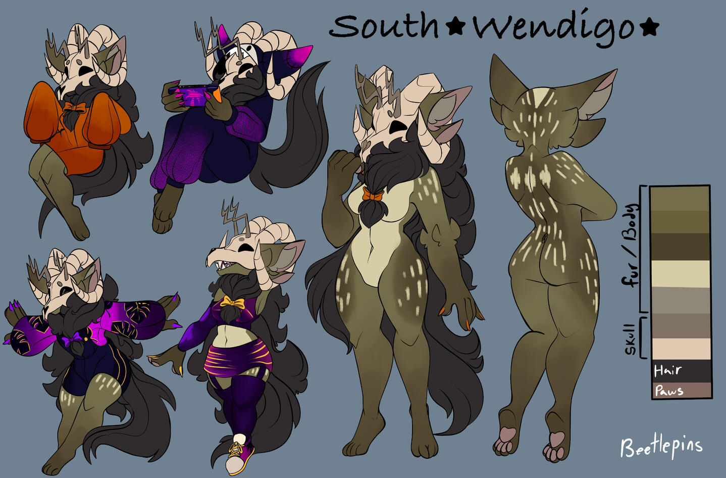 Wendigo girl ref sheet